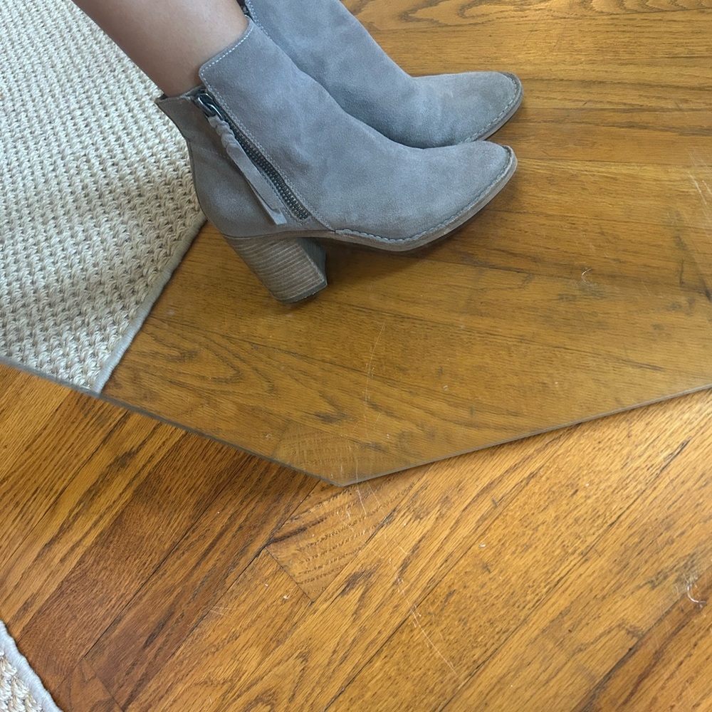 Dolce Vita Suede Block Heel Bootie with Zippers
